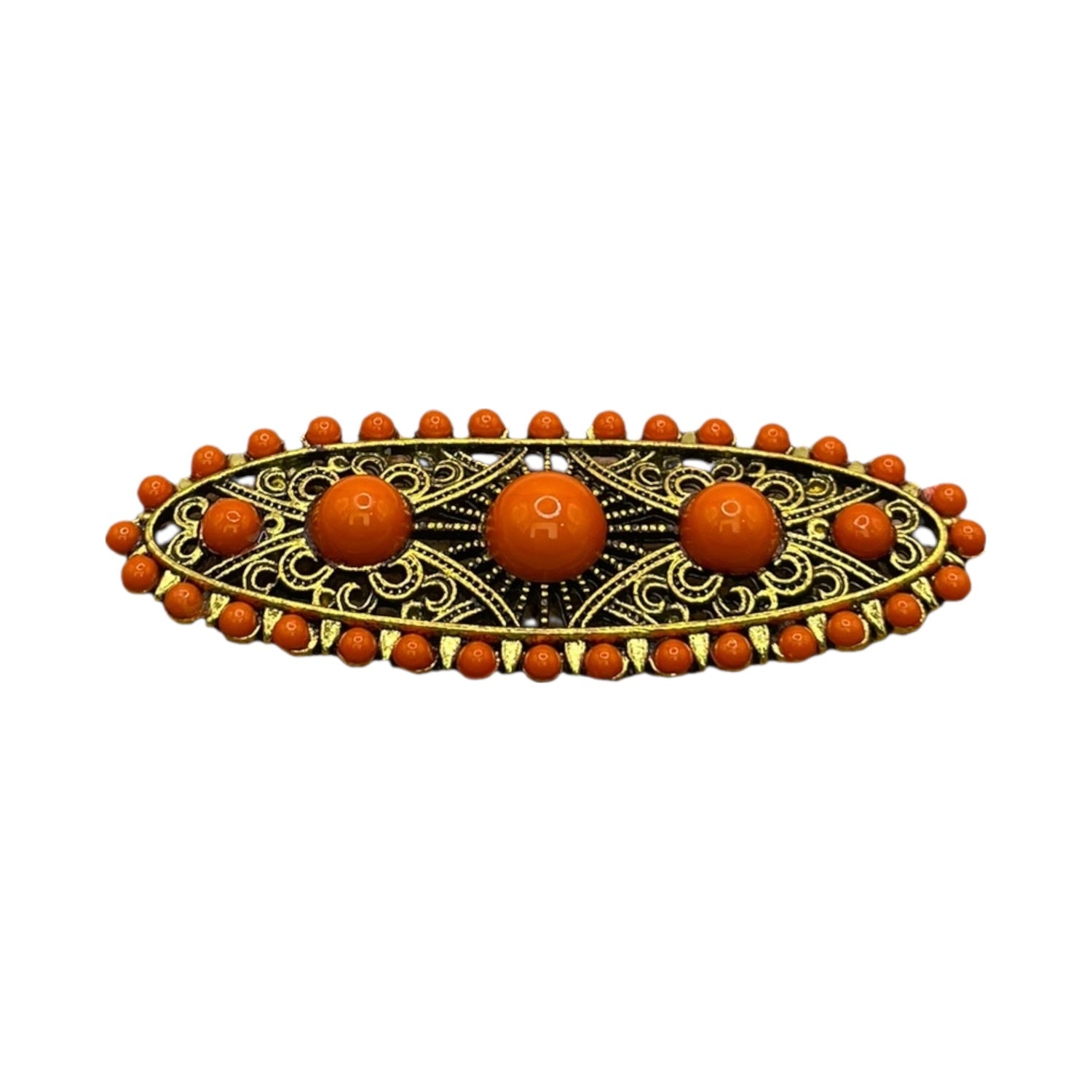 BROCHE ANTIGUO ENVEJECIDO NARANJA