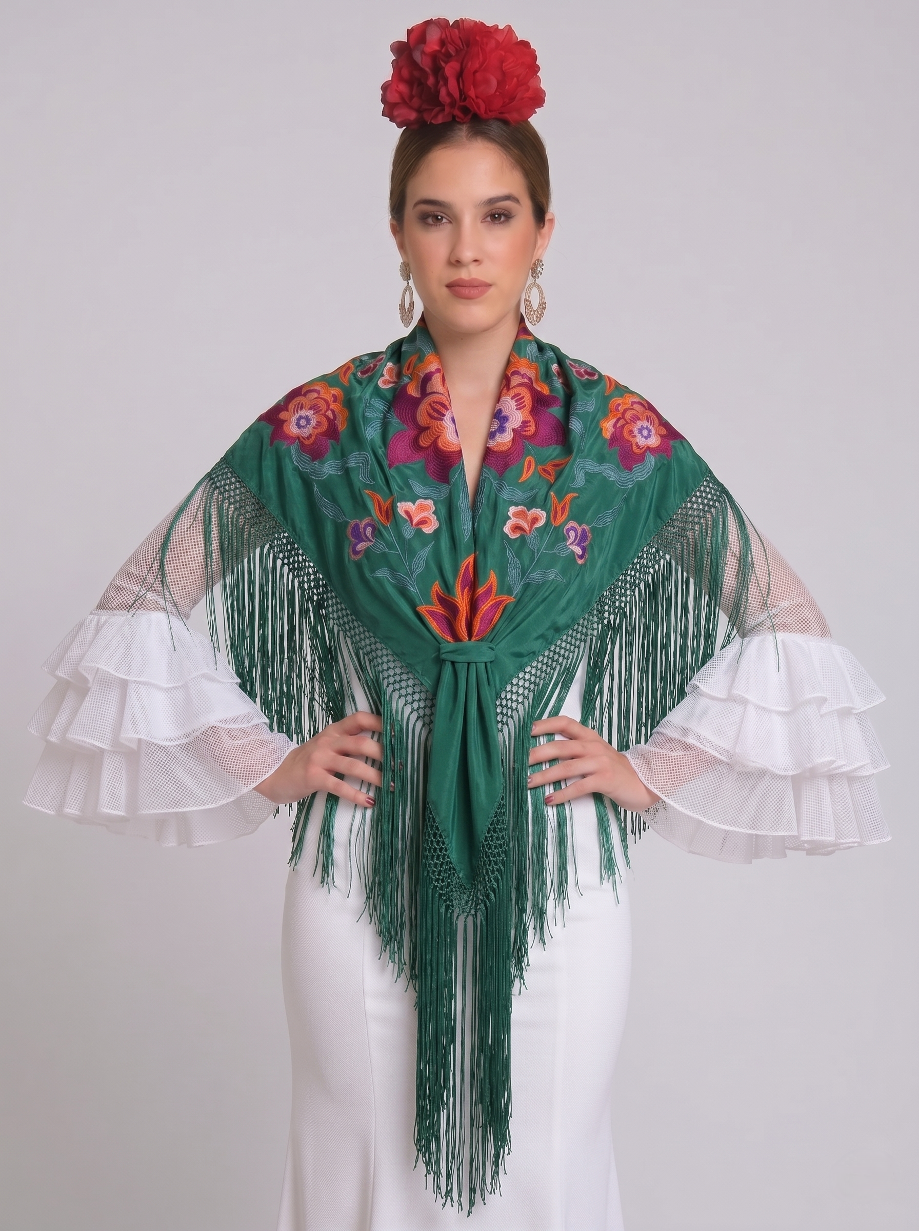 MANTÓN SEDA VALENTINA VERDE