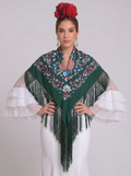 MANTÓN BORDADO TRIANA VERDE