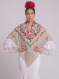 MANTÓN BORDADO ROCIO BEIGE