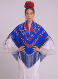 MANTÓN BORDADO RAQUEL AZUL