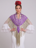 MANTÓN SEDA ISABEL LILA