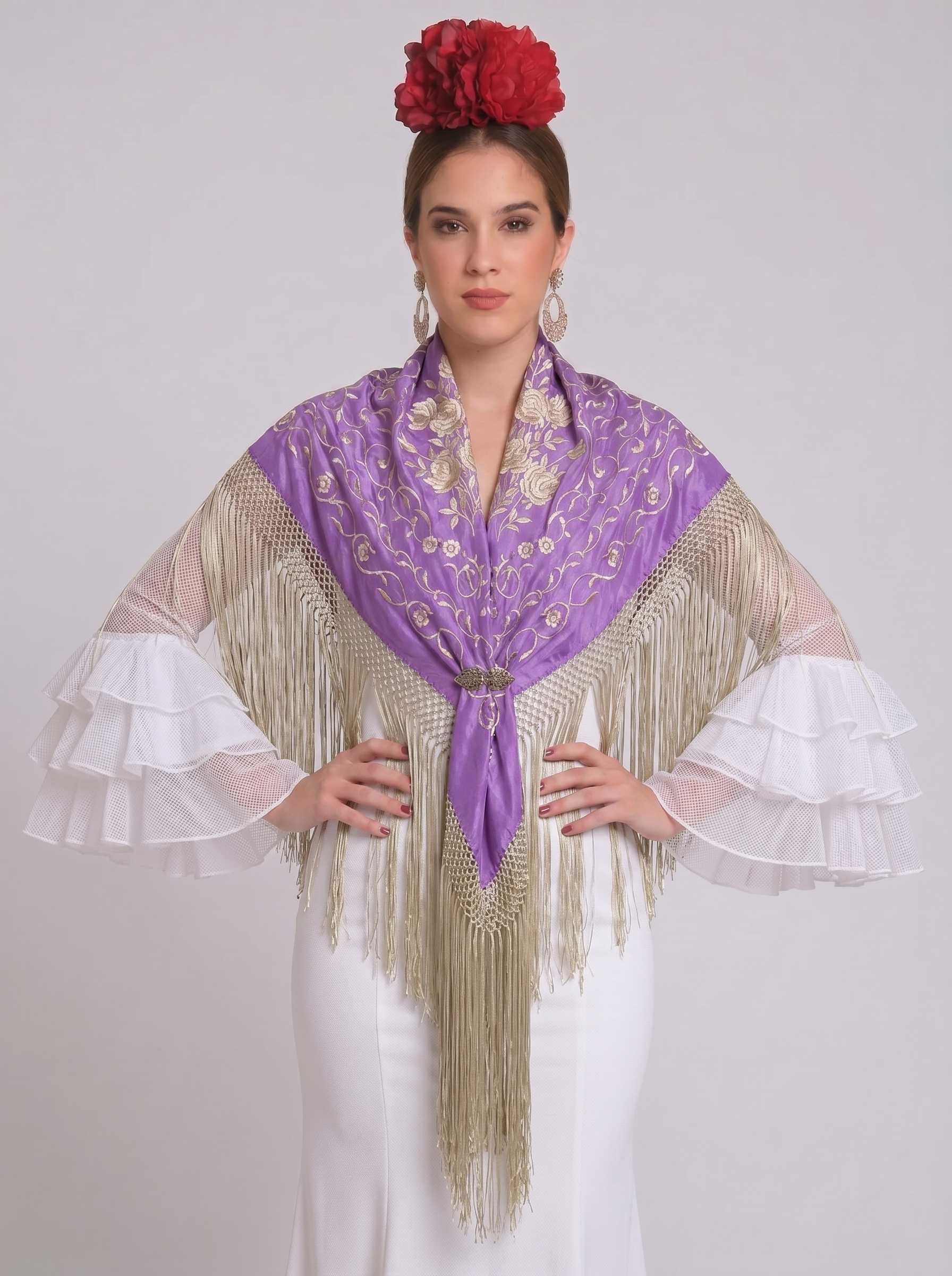 MANTÓN SEDA ISABEL LILA