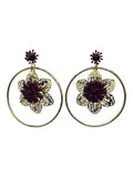 PENDIENTE ARO FLOR MORADO