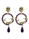 PENDIENTE CÍRCULO LÁGRIMA MORADO