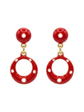 PENDIENTE CÍRCULO MINI NIÑA ROJO BLANCO