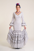 TRAJE FLAMENCA GRANADA BLANCO
