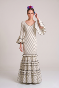 TRAJE FLAMENCA GRANADA BLANCO