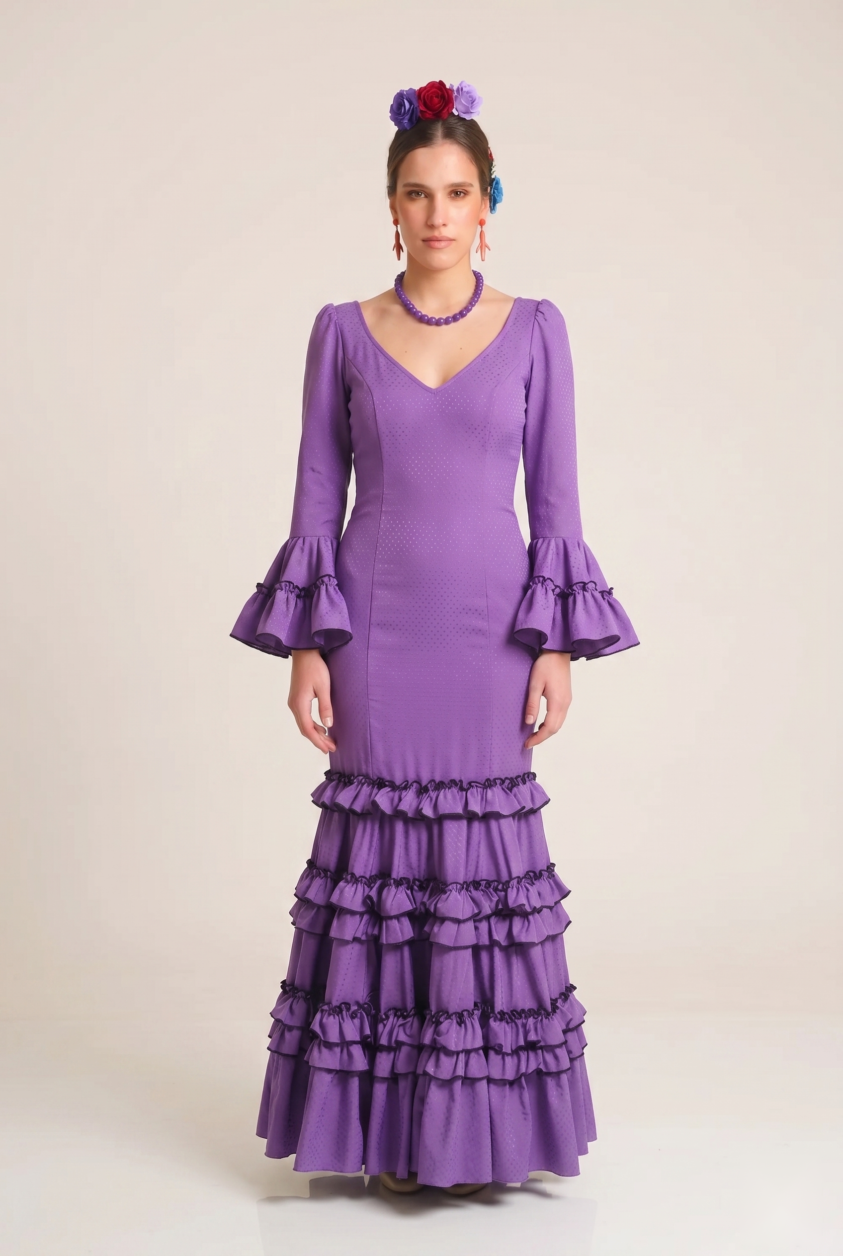 TRAJE FLAMENCA GRANADA LILA