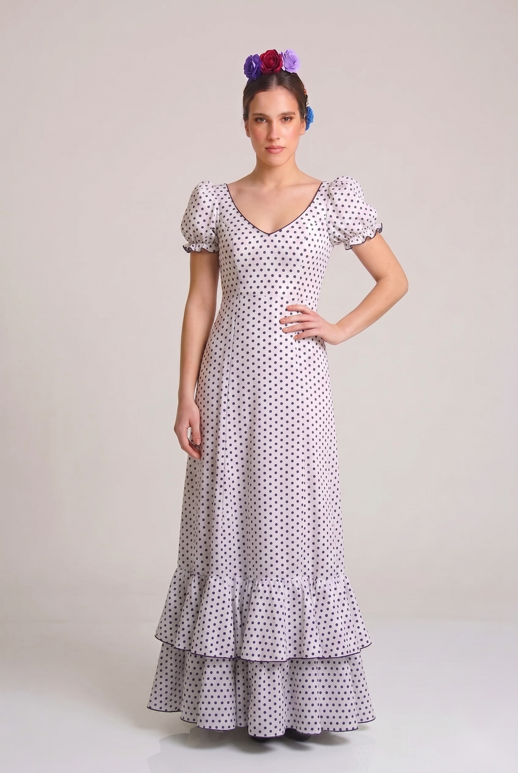 TRAJE FLAMENCA MARINA BLANCO