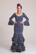 TRAJE FLAMENCA MÁLAGA AZUL