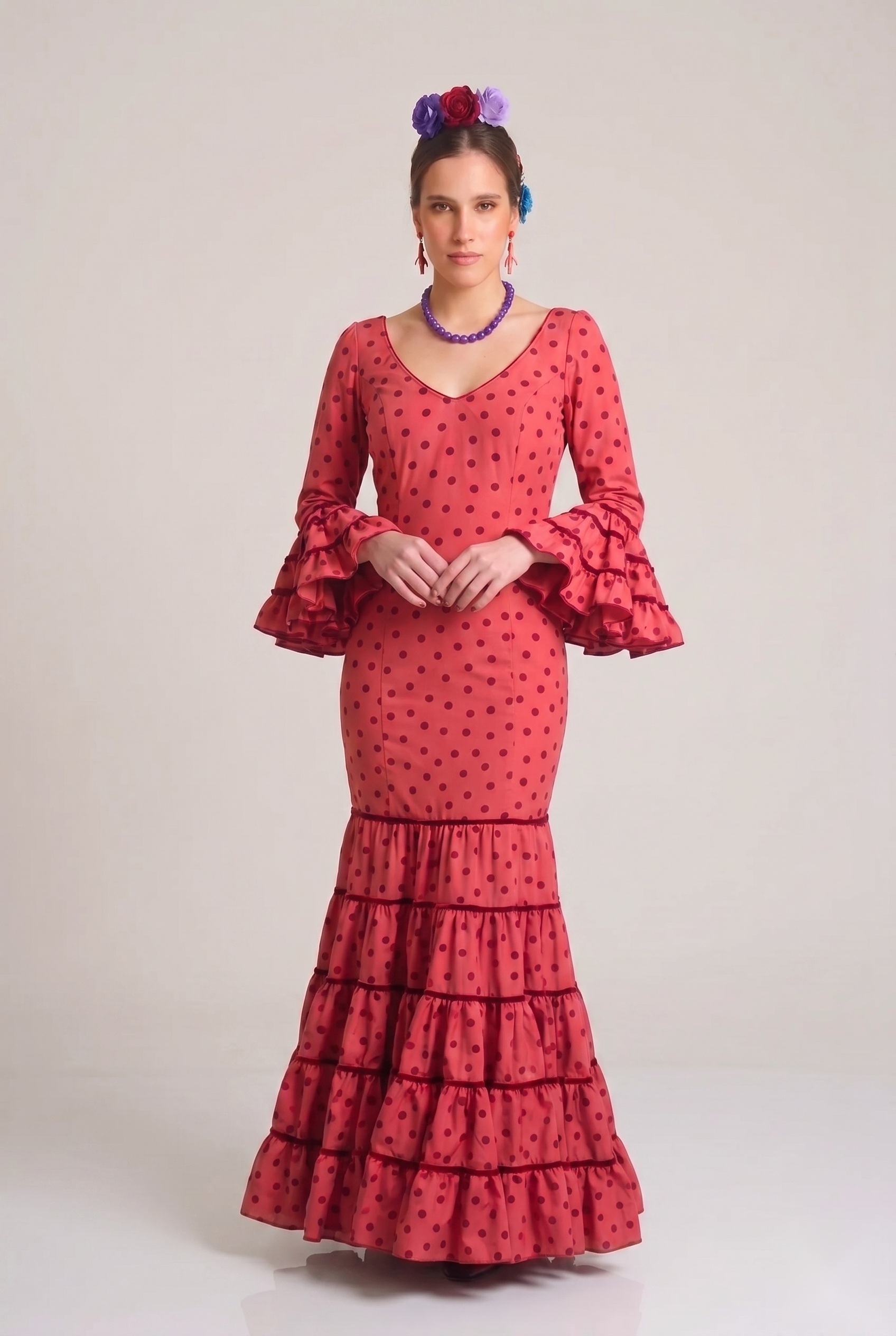 TRAJE FLAMENCA ROSALIA ROJO