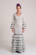 TRAJE FLAMENCA SEVILLA BLANCO