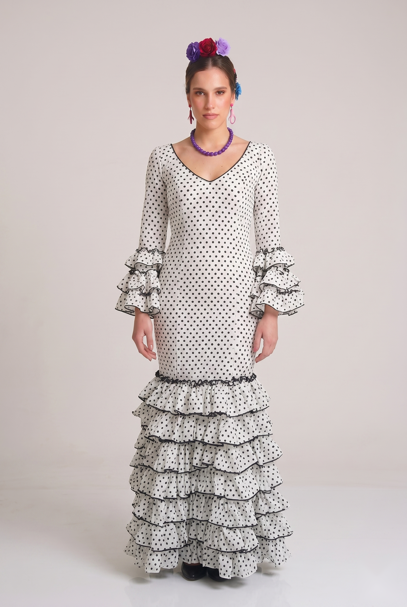 TRAJE FLAMENCA SEVILLA BLANCO