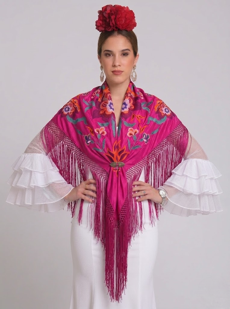 MANTÓN SEDA VALENTINA BUGANVILLA