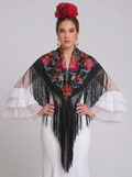 MANTÓN SEDA VALENTINA NEGRO
