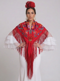 MANTÓN SEDA VALENTINA ROJO