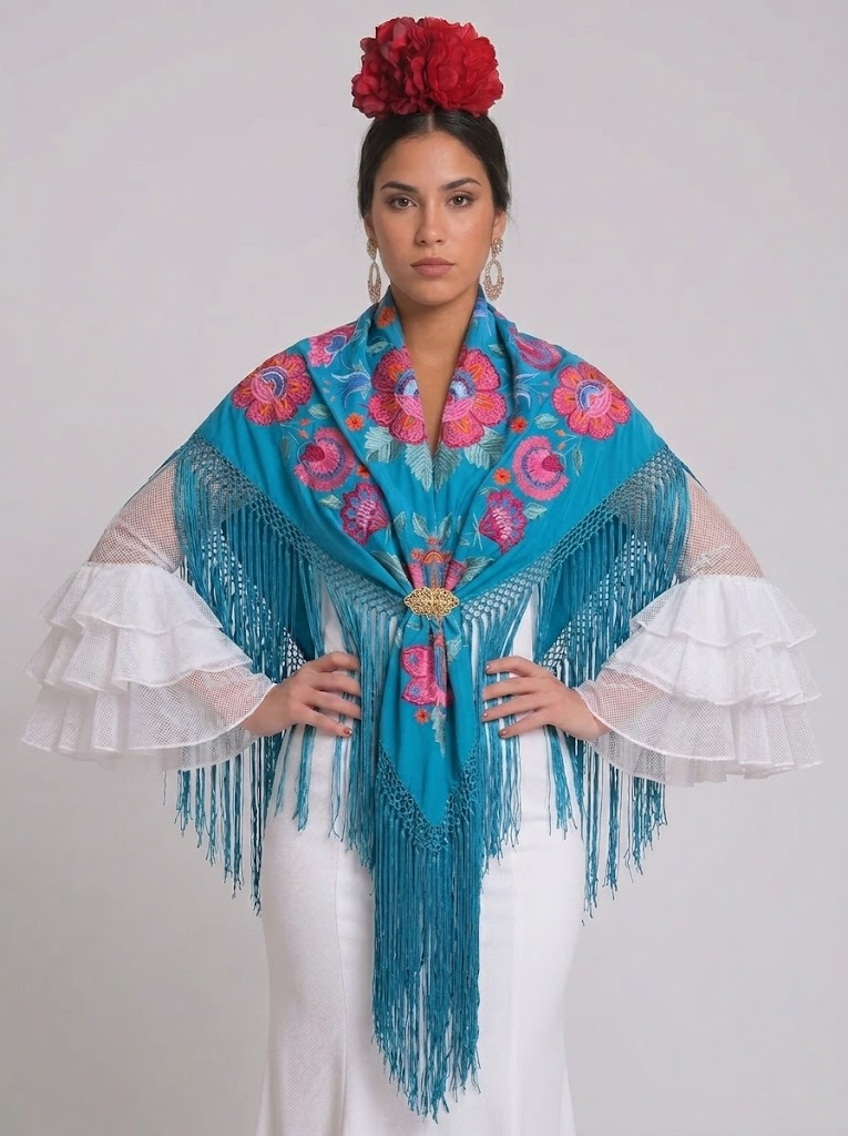 MANTÓN SEDA VALERIA AZUL