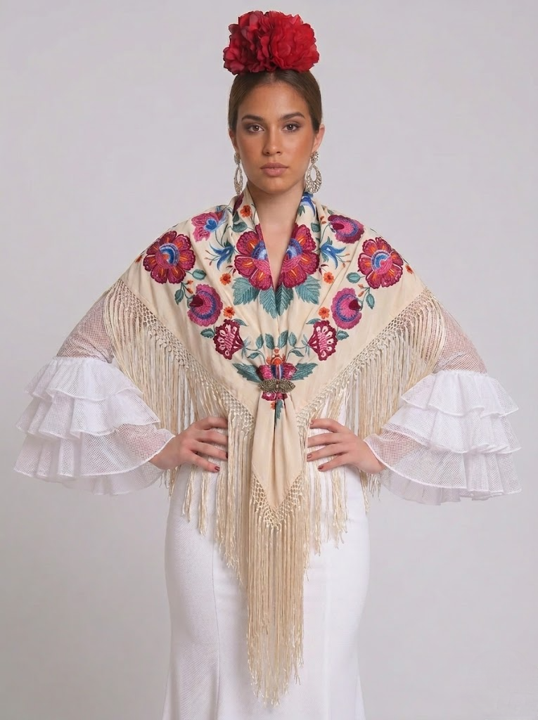 MANTÓN SEDA VALERIA BEIGE